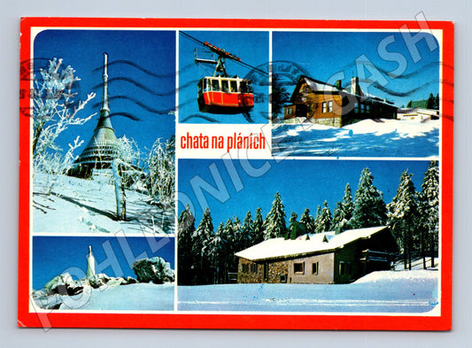 Pohlednice Chata na pláních Ještěd, Liberec, zimní (M15030)