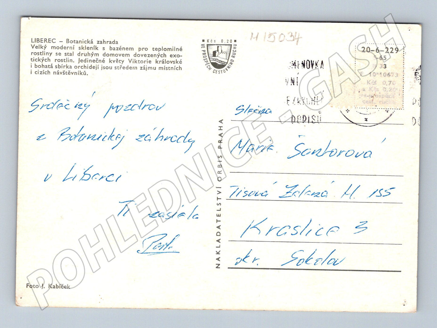 Pohlednice Viktorie královská Botanická zahrada Liberec (M15034)