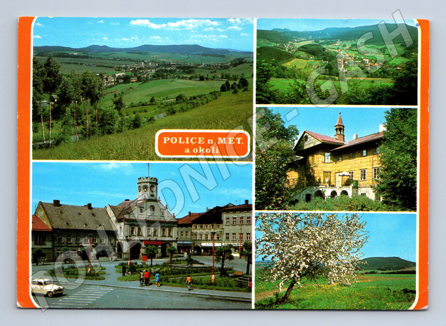 Pohlednice Police nad Metují (M15042) – historická koláž 1981