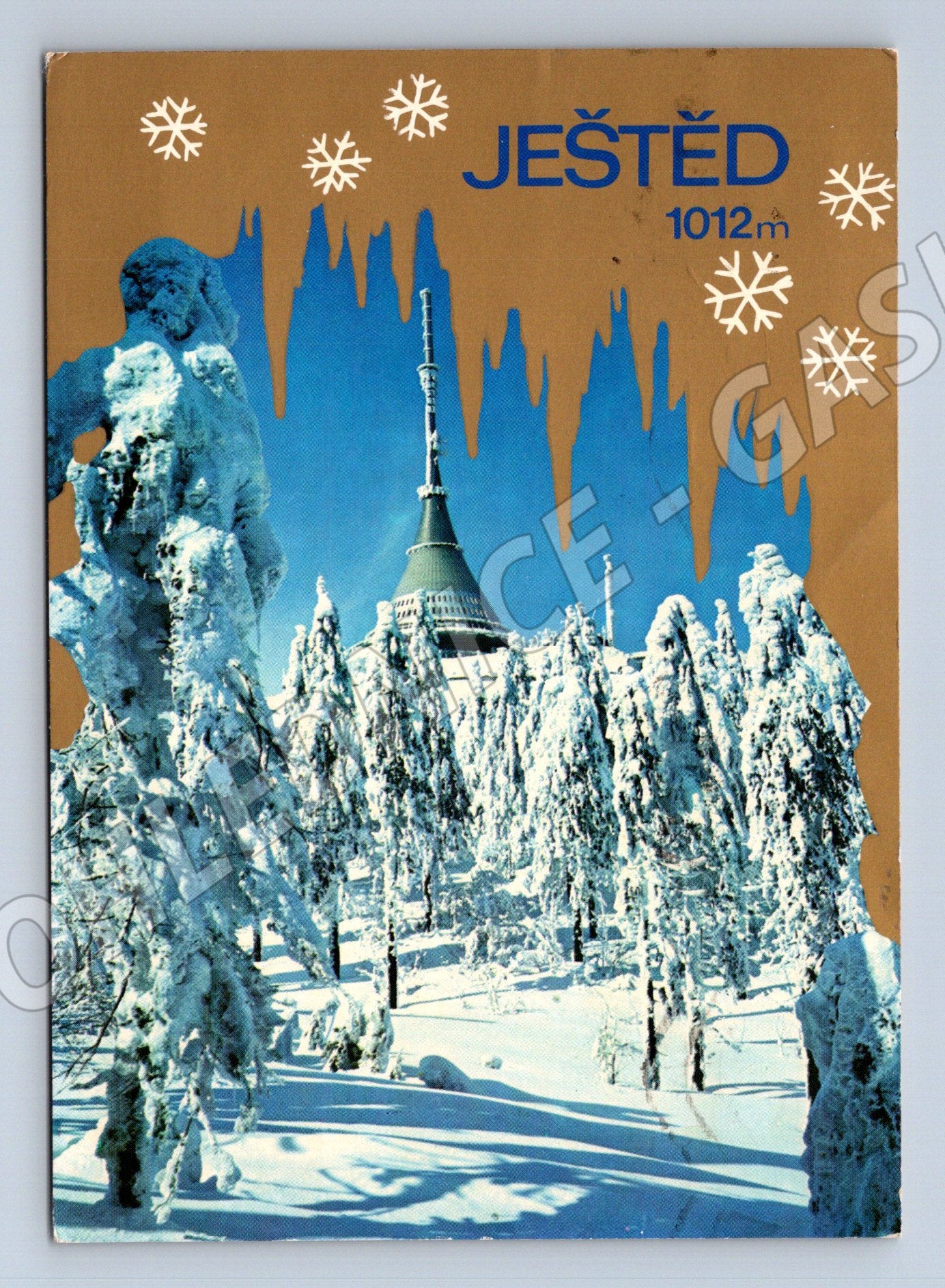 Pohlednice Ještěd 1012 m – zimní motiv Liberec 1973 (M15054)
