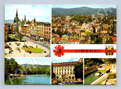 Pohlednice Liberec – koláž, odeslaná 1973 (M15060)