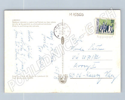Pohlednice Liberec – koláž, odeslaná 1973 (M15060)