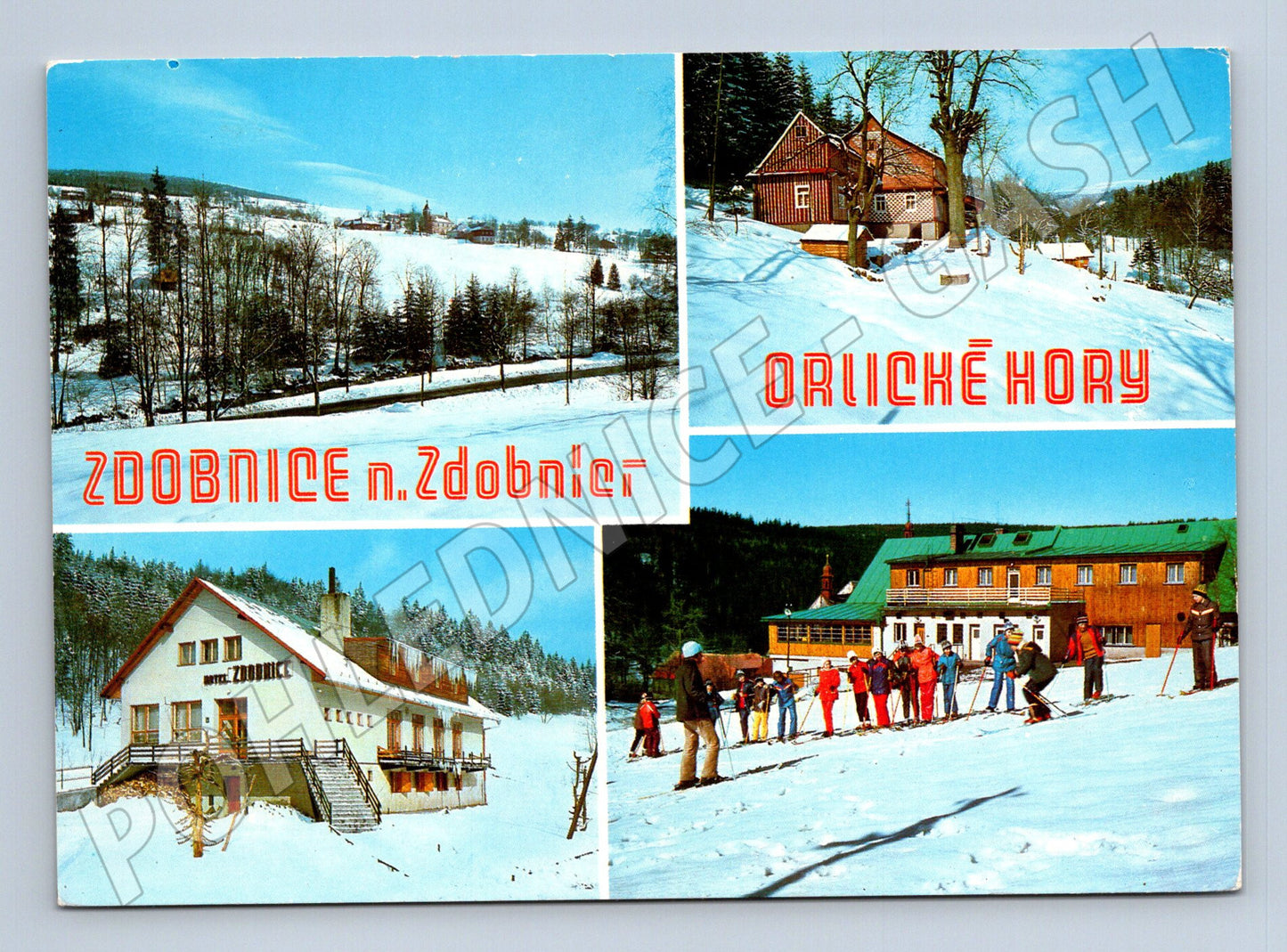 Pohlednice Zdobnice – Orlické hory, zimní krajina 1979 (M15062)