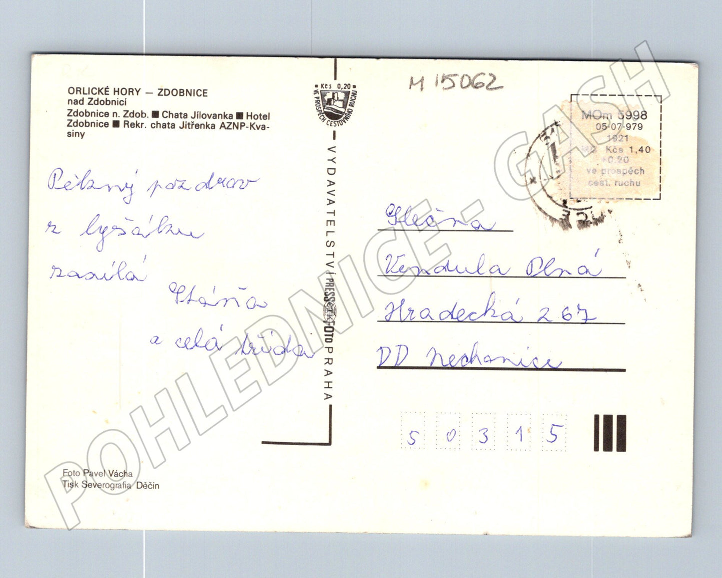 Pohlednice Zdobnice – Orlické hory, zimní krajina 1979 (M15062)