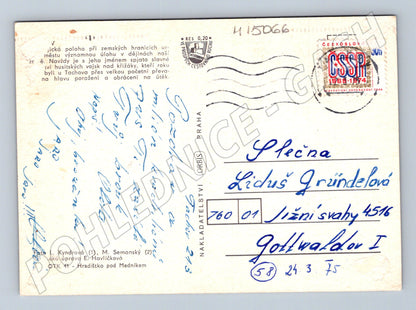Pohlednice Tachov – více záběrů, odeslaná 1974 (M15066)