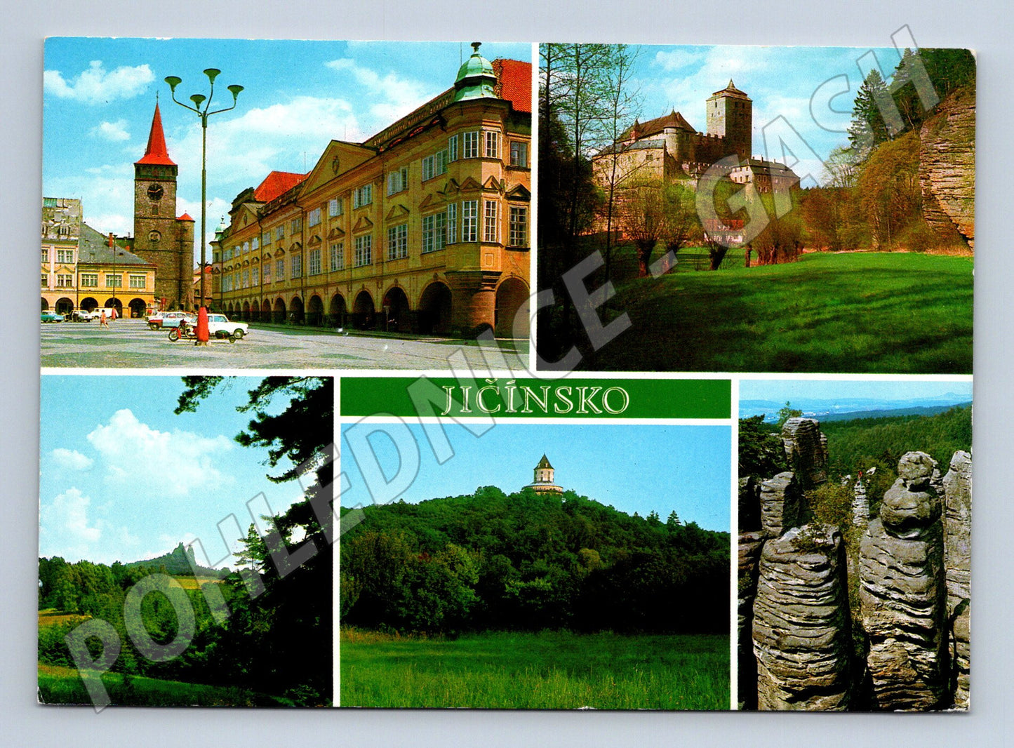 Pohlednice Jičínsko – Kost, Trosky, Prachovské skály (M15070)