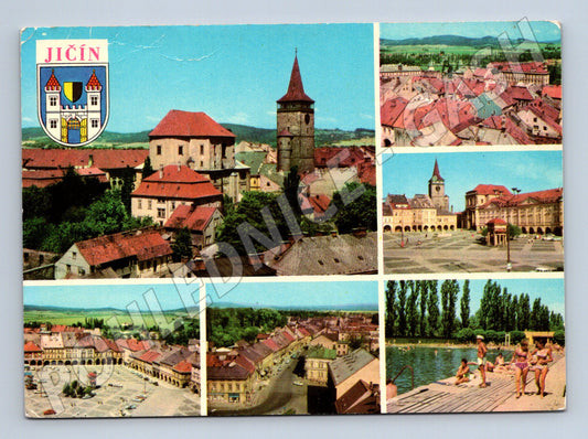 Pohlednice Jičín – koláž města, popsaná (M15072)