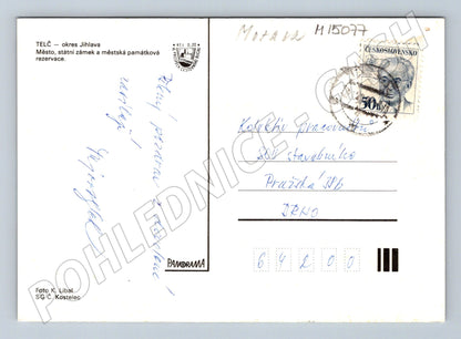 Pohlednice Telč – náměstí a zámek (M15077)