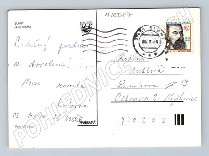 Pohlednice Slaný – kolorovaná koláž, ČSSR (M15087)
