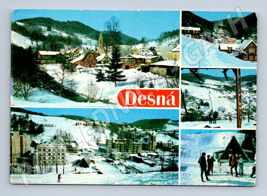 Pohlednice Desná – Jizerské hory, zima 1982 (M15089)