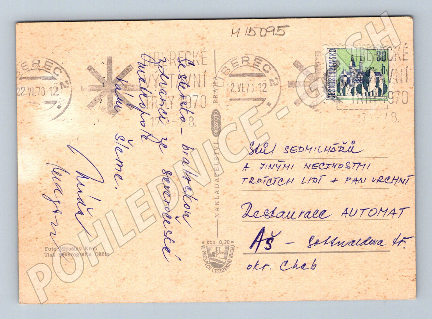 Pohlednice Pozdrav z Liberce – památky města 1970 (M15095)