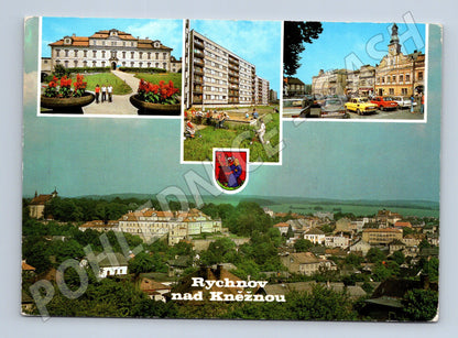 Pohlednice Rychnov nad Kněžnou – zámek a náměstí (M15096)