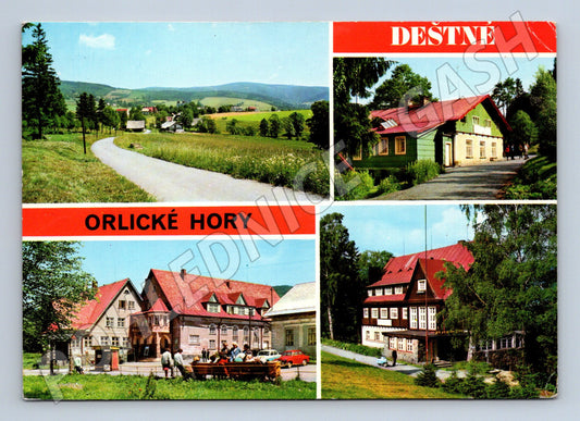 Pohlednice Orlické hory – Deštné, koláž (M15097)