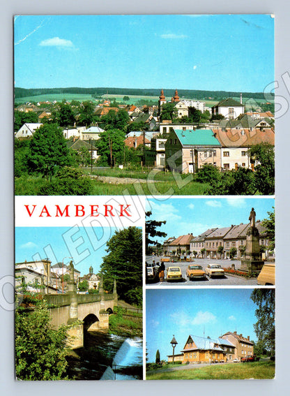 Pohlednice Vamberk – koláž města, odeslaná (M15099)
