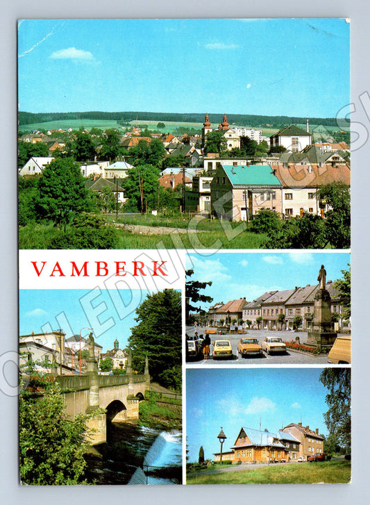 Pohlednice Vamberk – koláž města, odeslaná (M15099)
