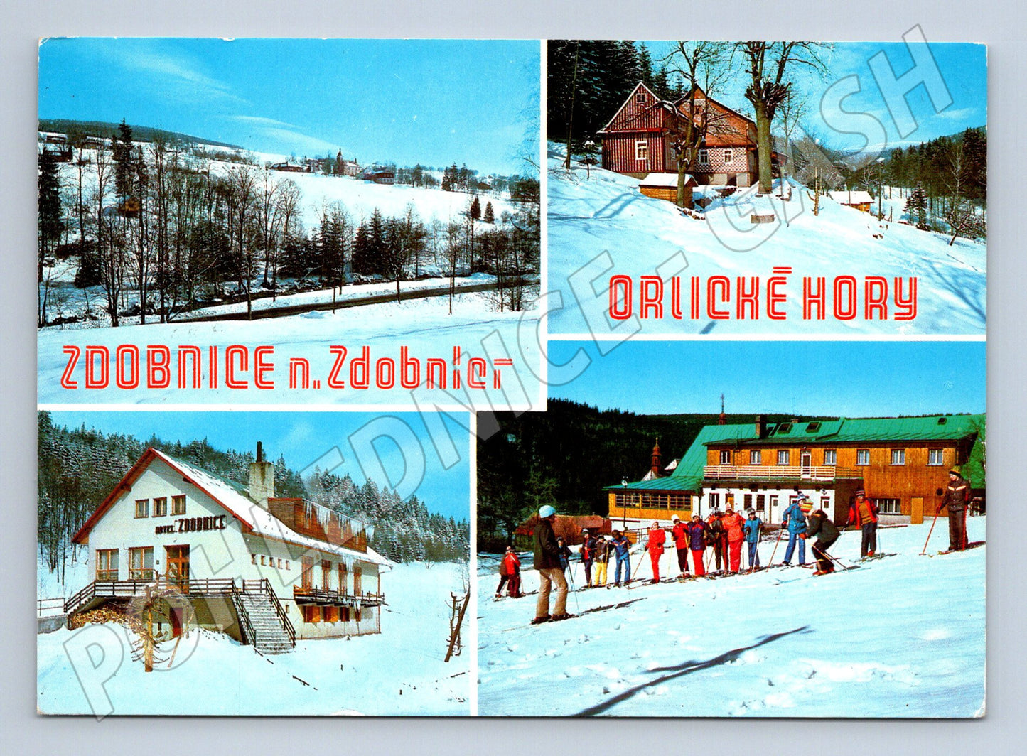 Pohlednice Zdobnice – zimní krajina, odeslaná (M15101)