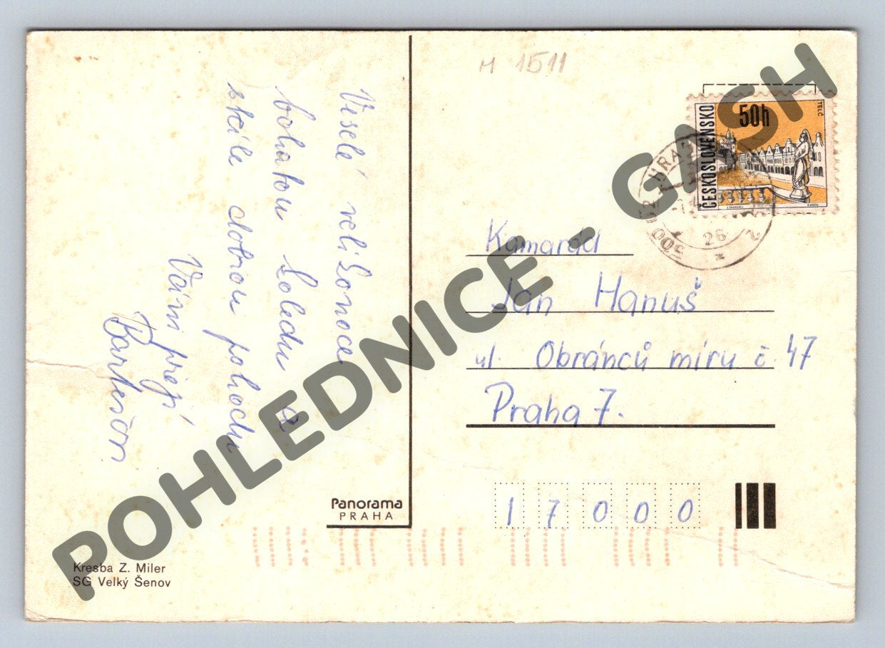 Pohlednice Velikonoční Zdeněk Miler 1972 (M1511)