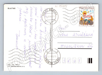 Pohlednice Blatná – zámek, vánoční motiv 1999 (M15115)