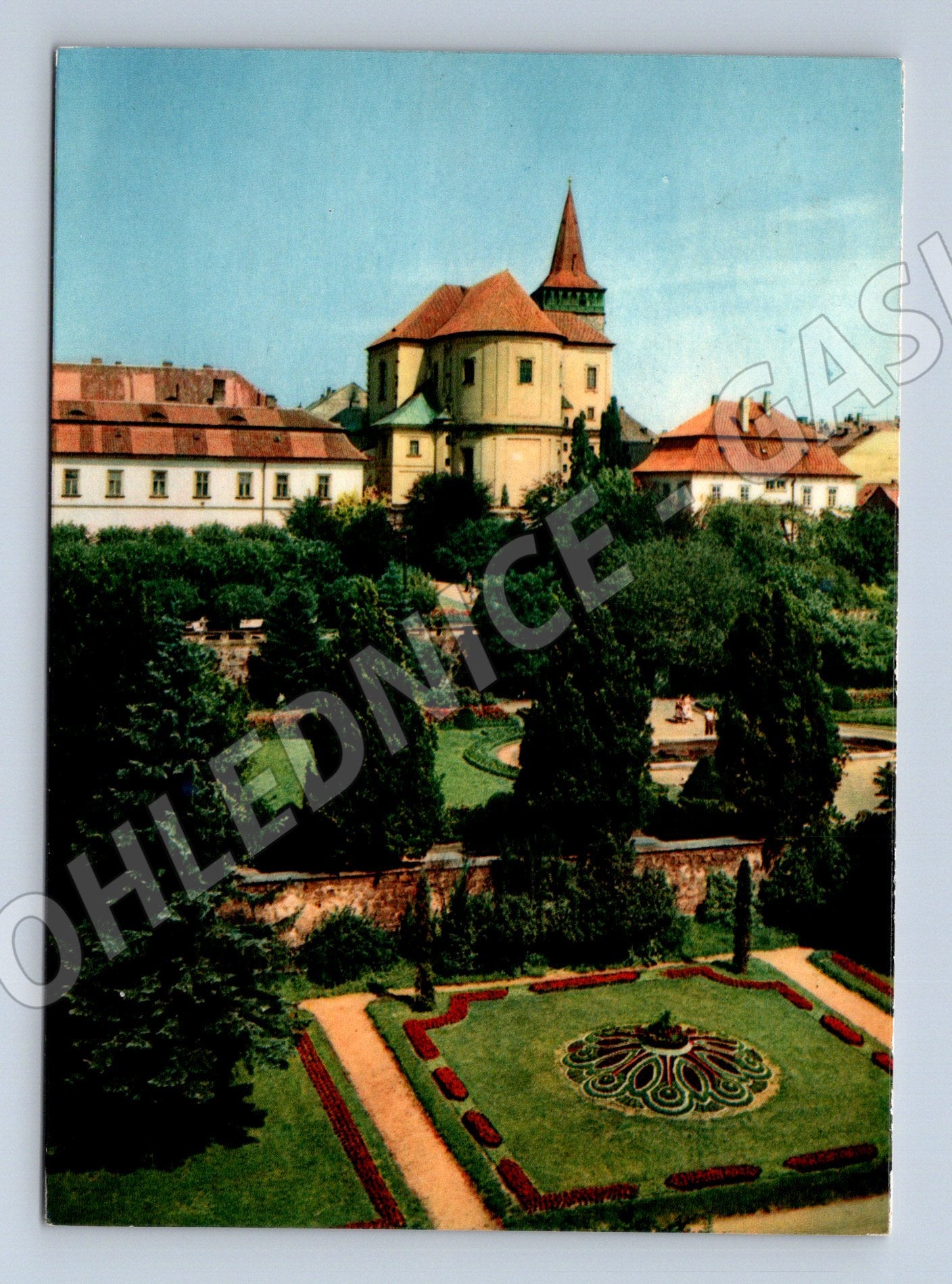 Pohlednice Jičín – zámek a sady u hradeb (M15124)