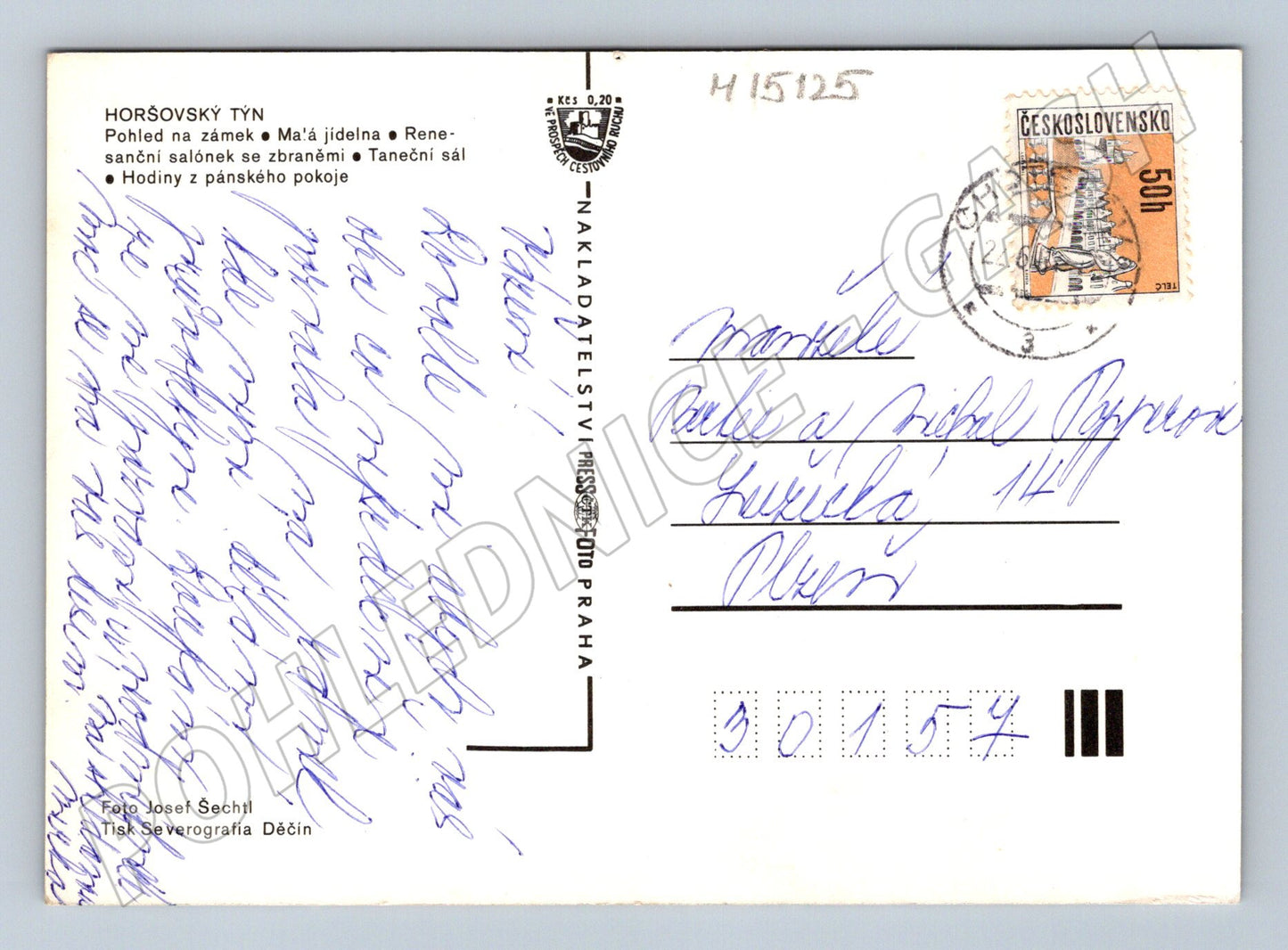 Pohlednice Horšovský Týn – zámek, interiéry (M15125)