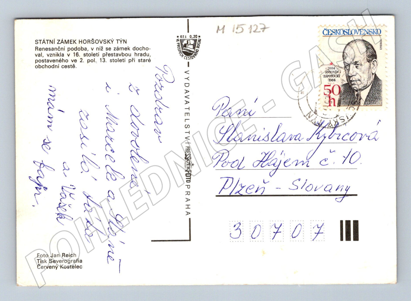 Pohlednice Horšovský Týn – zámek, odeslaná (M15127)