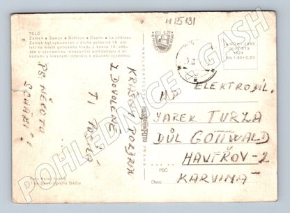 Pohlednice Zámek Telč – více pohledů, odeslaná (M15131)