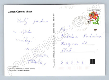 Pohlednice Červená Lhota – zámek na vodě (M15135)