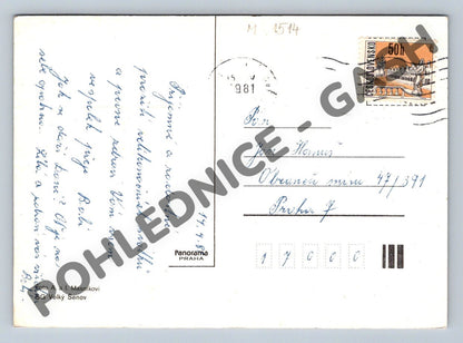 Pohlednice Velikonoční magnolie vejce a košík 1981 (M1514)