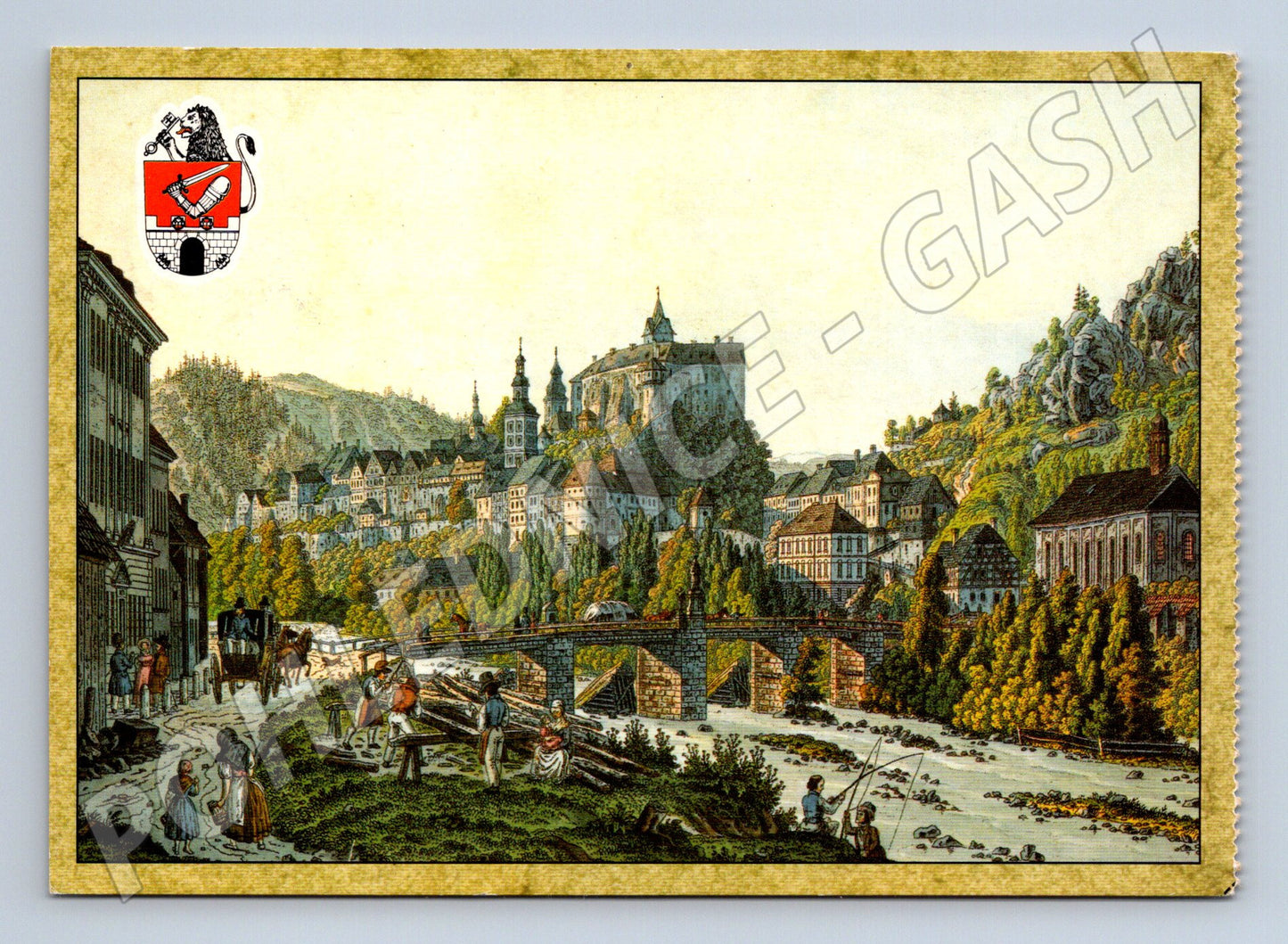 Pohlednice Hrad Loket – kolorovaný historický motiv (M15140)