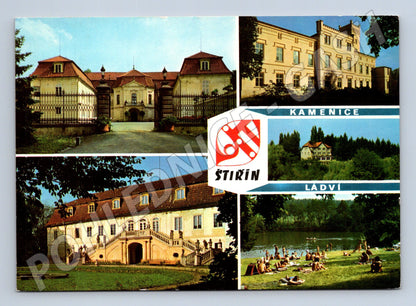 Pohlednice Štiřín, Kamenice, Ladví – zámky 1973 (M15142)