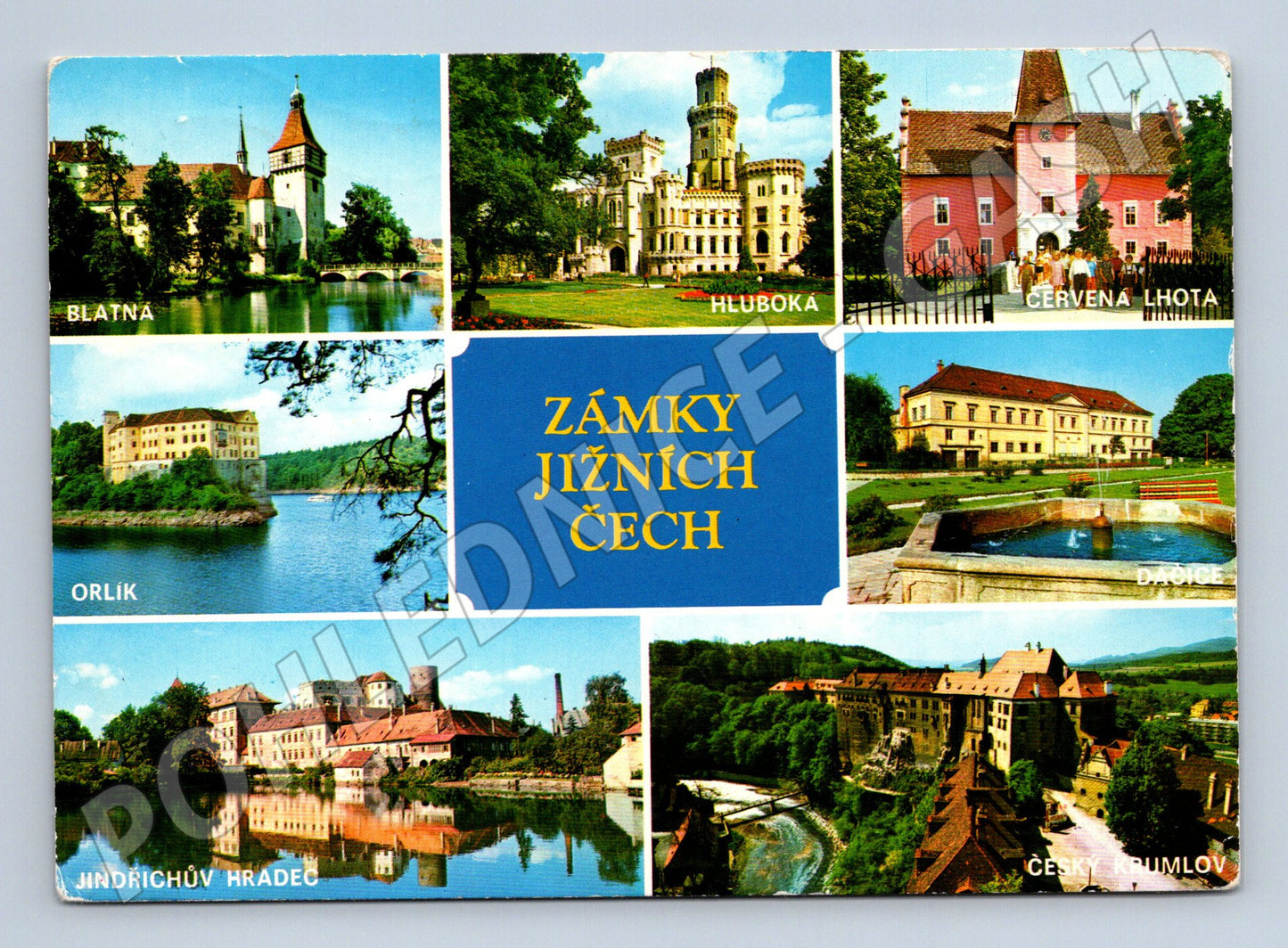 Pohlednice Zámky jižních Čech – Blatná, Hluboká, Orlík 1991 (M15153)