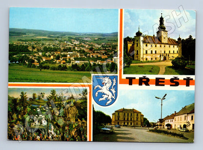 Pohlednice Třešť – zámek a náměstí 1974 (M15156)