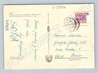 Pohlednice Třešť – zámek a náměstí 1974 (M15156)