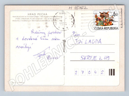 Pohlednice Hrad Pecka – koláž, poštovně použitá (M15162)