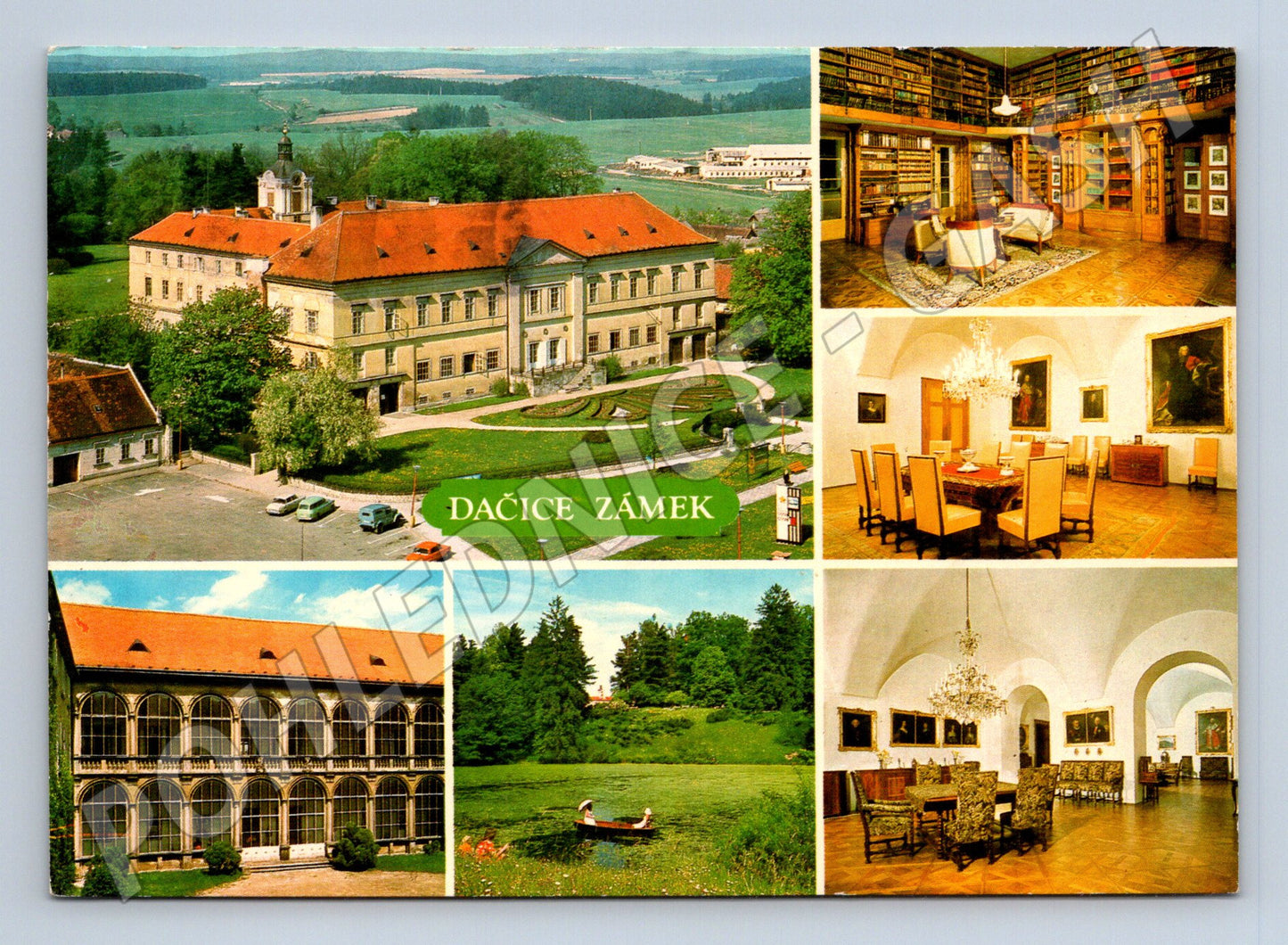 Pohlednice Dačice – zámek, interiéry a park (M15163)