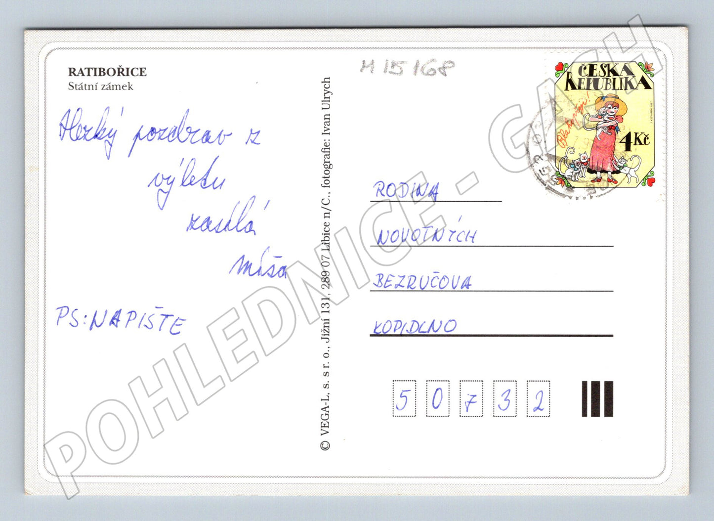 Pohlednice Zámek Ratibořice – národní památka (M15168)