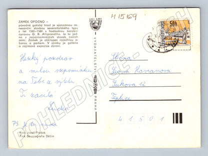 Pohlednice Zámek Opočno – interiéry a exteriéry (M15169)