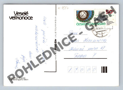 Pohlednice Velikonoční kraslice a narcis ČSSR 1988 (M1517)