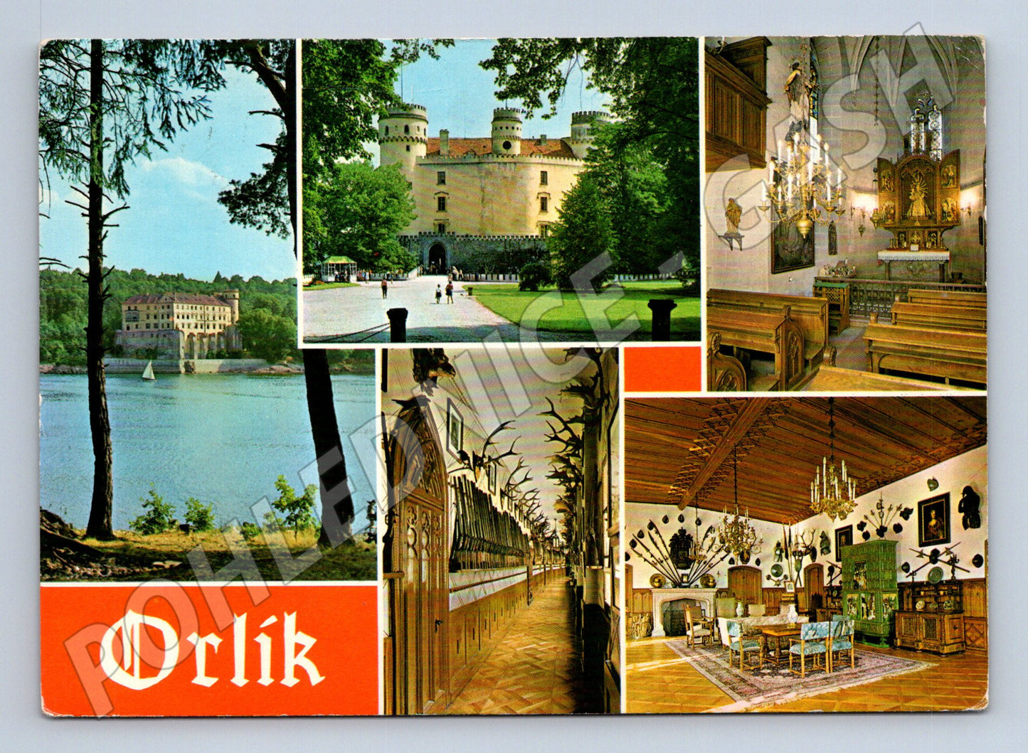 Pohlednice Orlík – zámek, kaple a interiéry (M15189)