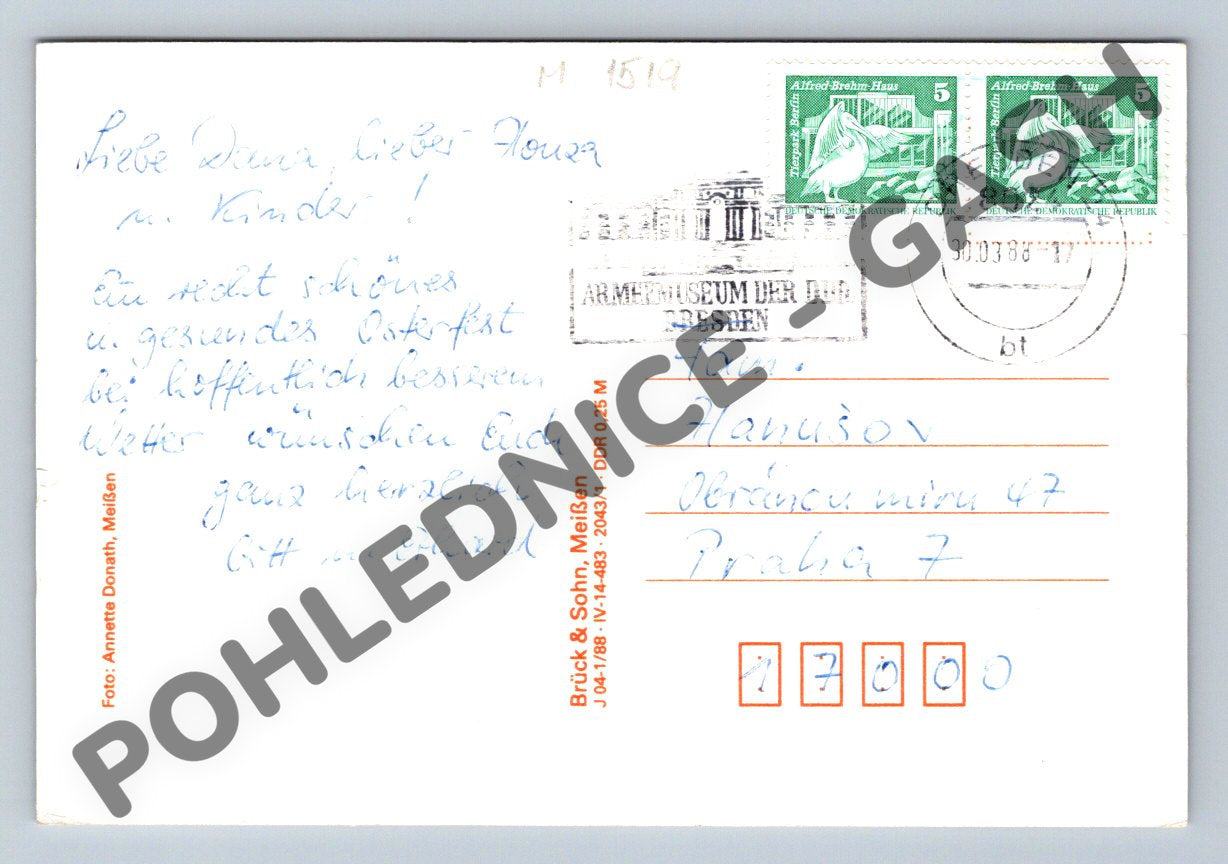 Pohlednice Velikonoční Německo Ein frohes Osterfest 1986 (M1519)