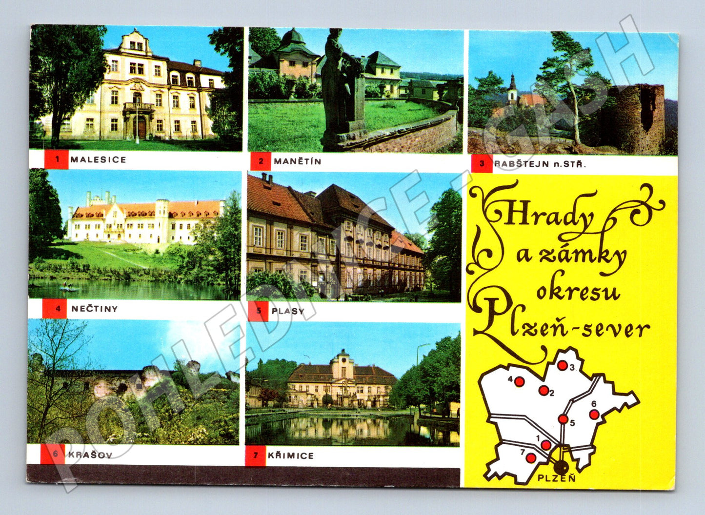 Pohlednice Hrady a zámky okresu Plzeň-sever (M15190)