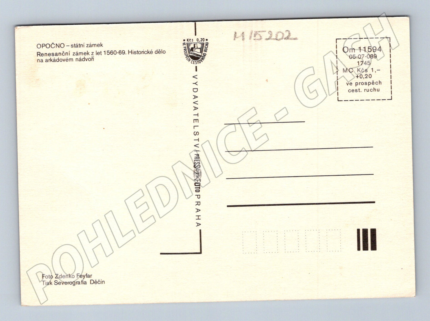 Pohlednice Opočno – renesanční zámek a nádvoří (M15202)