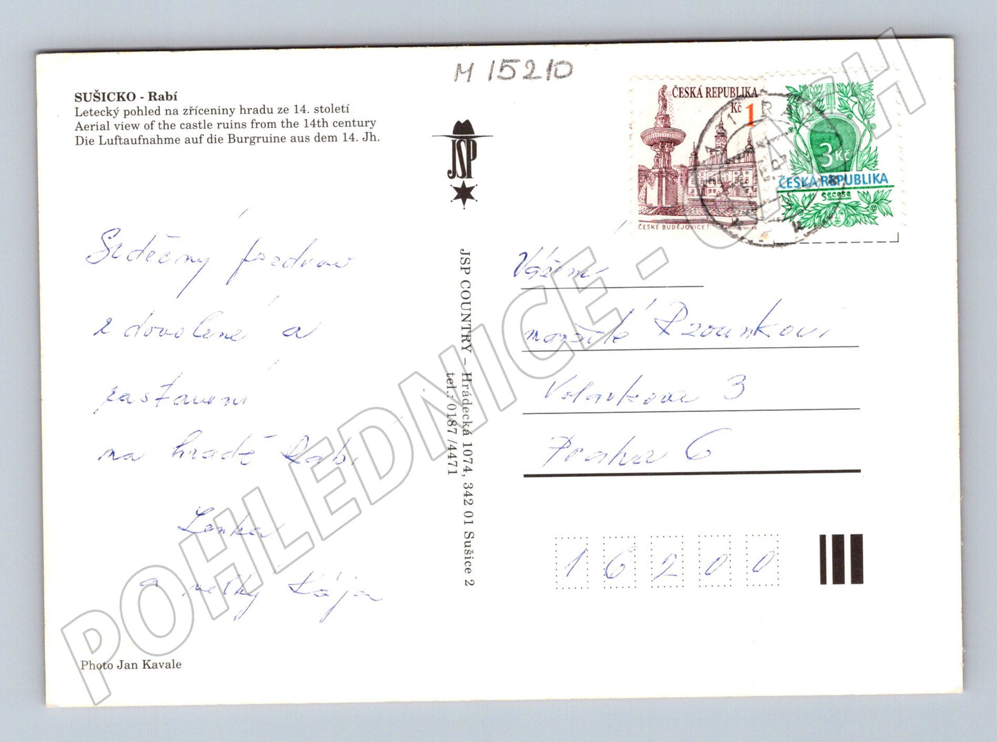 Pohlednice Rabí – letecký pohled na hrad (M15210)