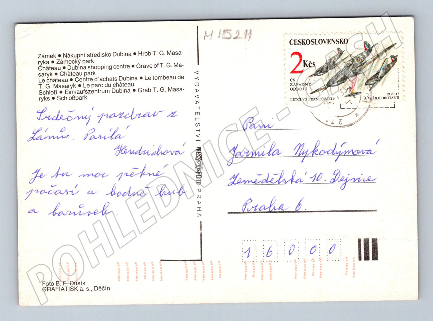 Pohlednice Lány – zámek a hrob T. G. Masaryka (M15211)