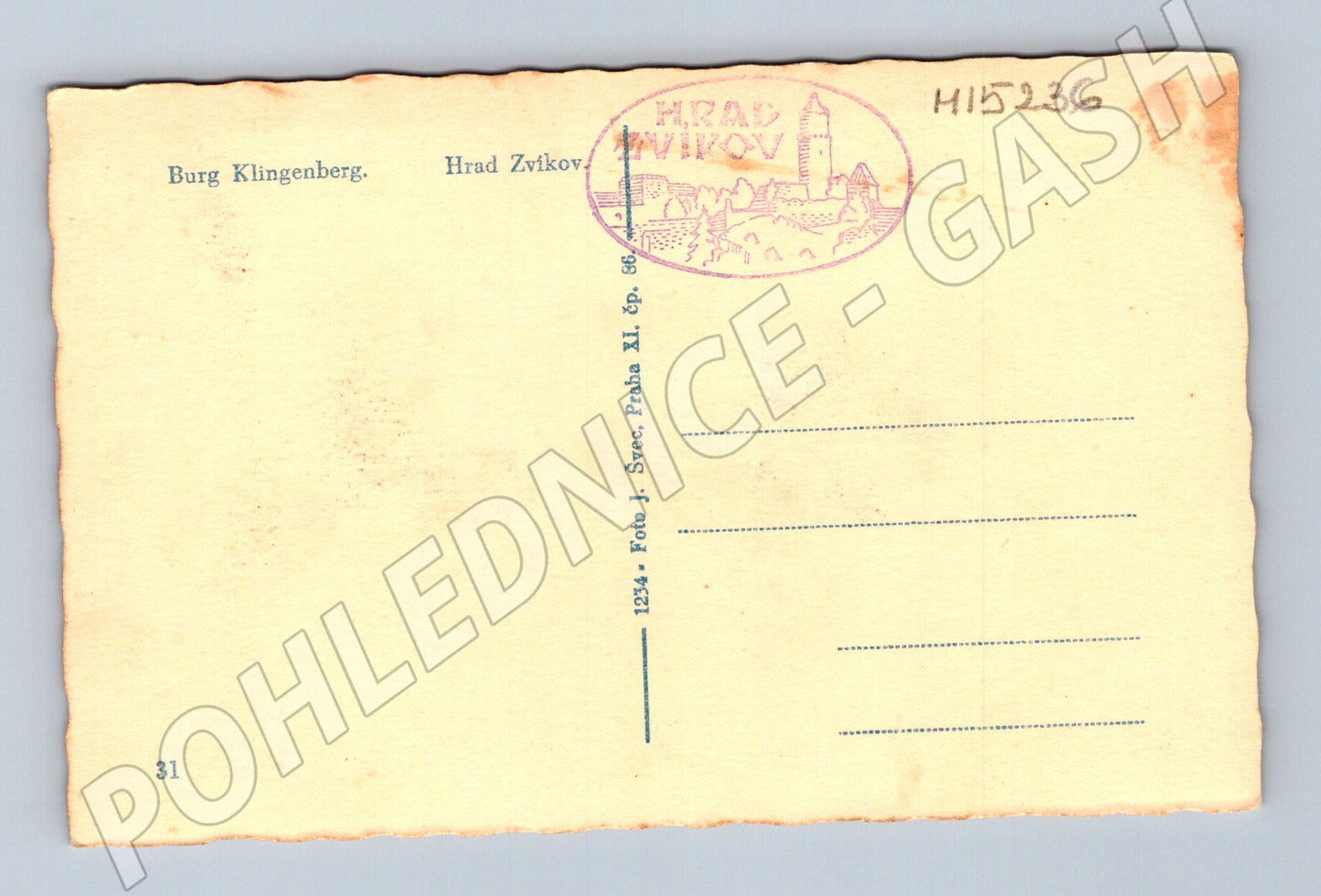 Pohlednice Hrad Zvíkov – koláž s razítkem (M15236)
