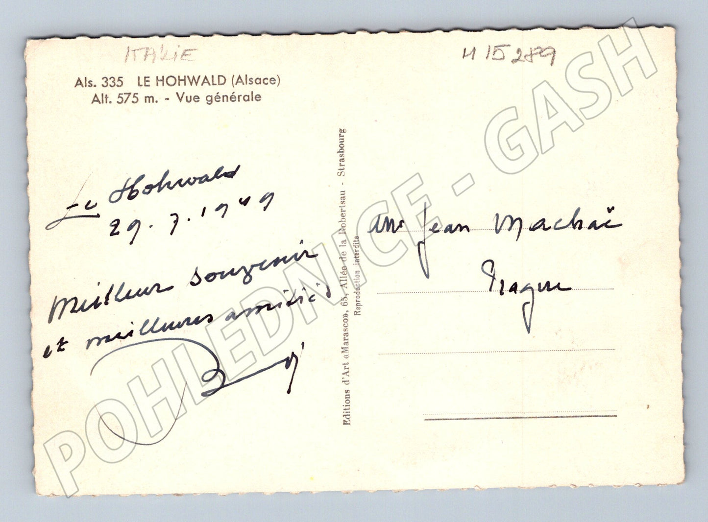 Pohlednice Le Hohwald – Alsasko 1949 (M15289)
