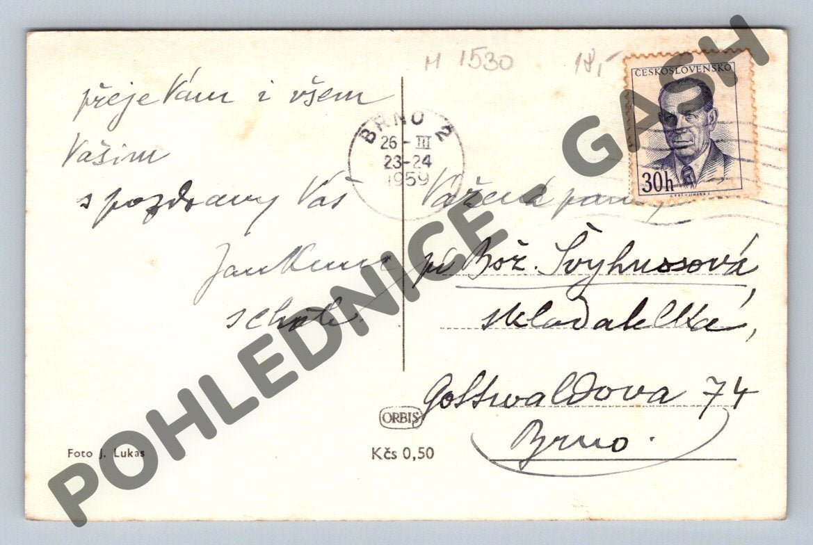 Pohlednice Velikonoční Praha Hradčany 1954 (M1530)