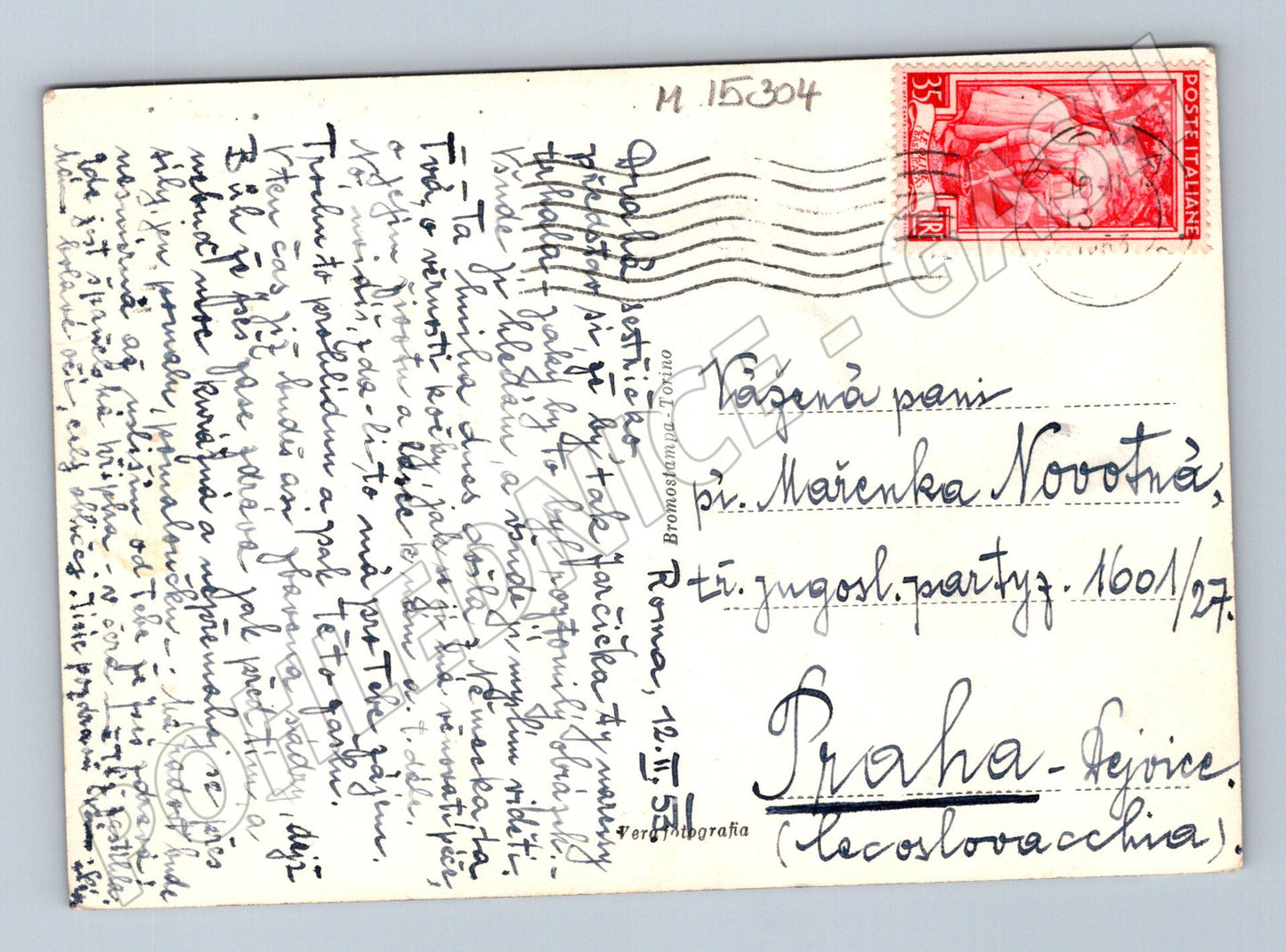 Pohlednice Itálie – dítě v kroji 1951 (M15304)