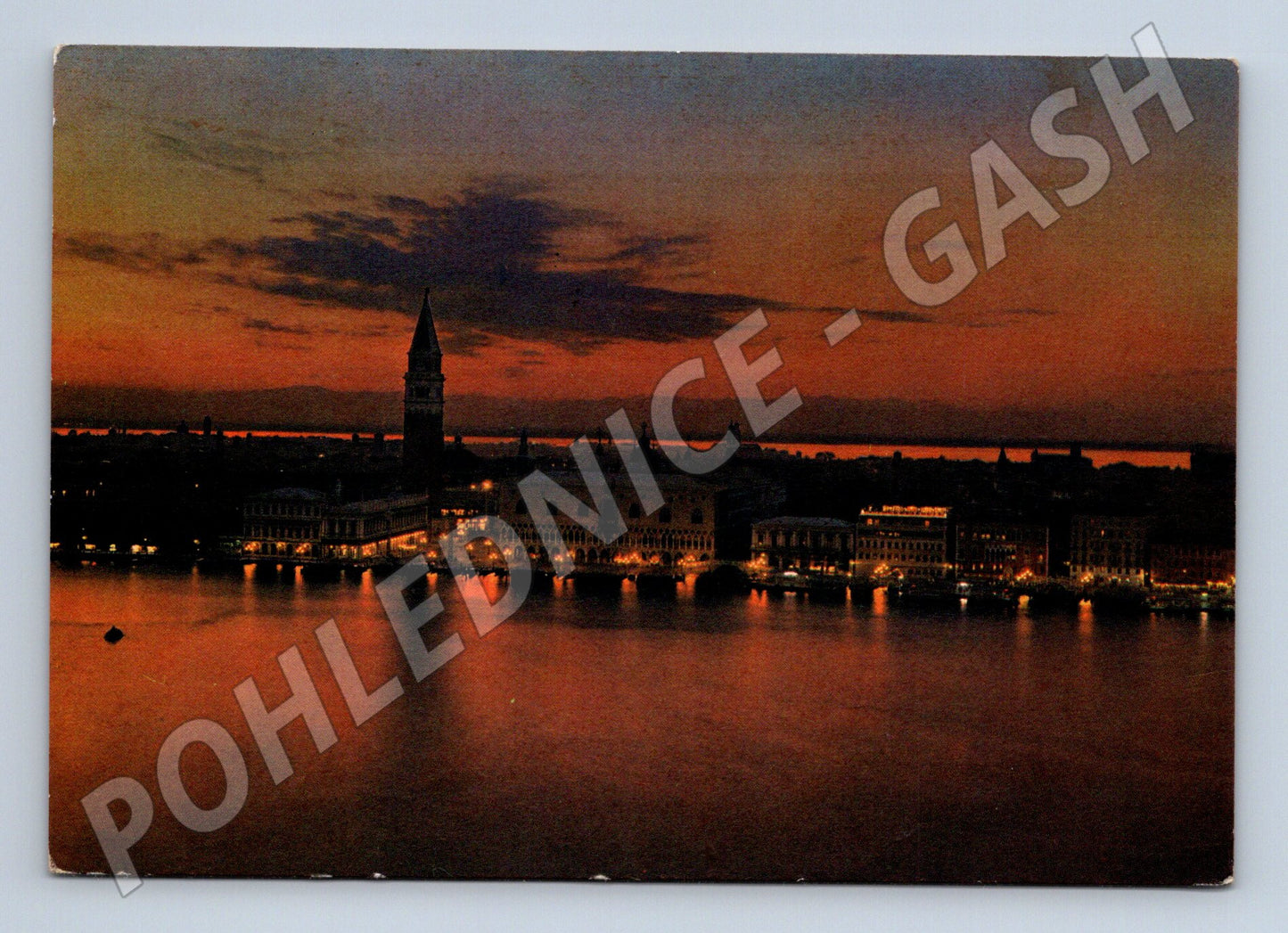 Pohlednice Benátky – noční panorama 1968 (M15305)