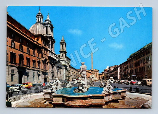 Pohlednice Řím – Piazza Navona, fontána (M15306)